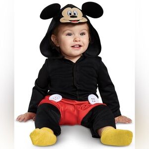 Disney Baby Mickey Mouse Hooded Jumpsuit Halloween Costume  6-12 Months